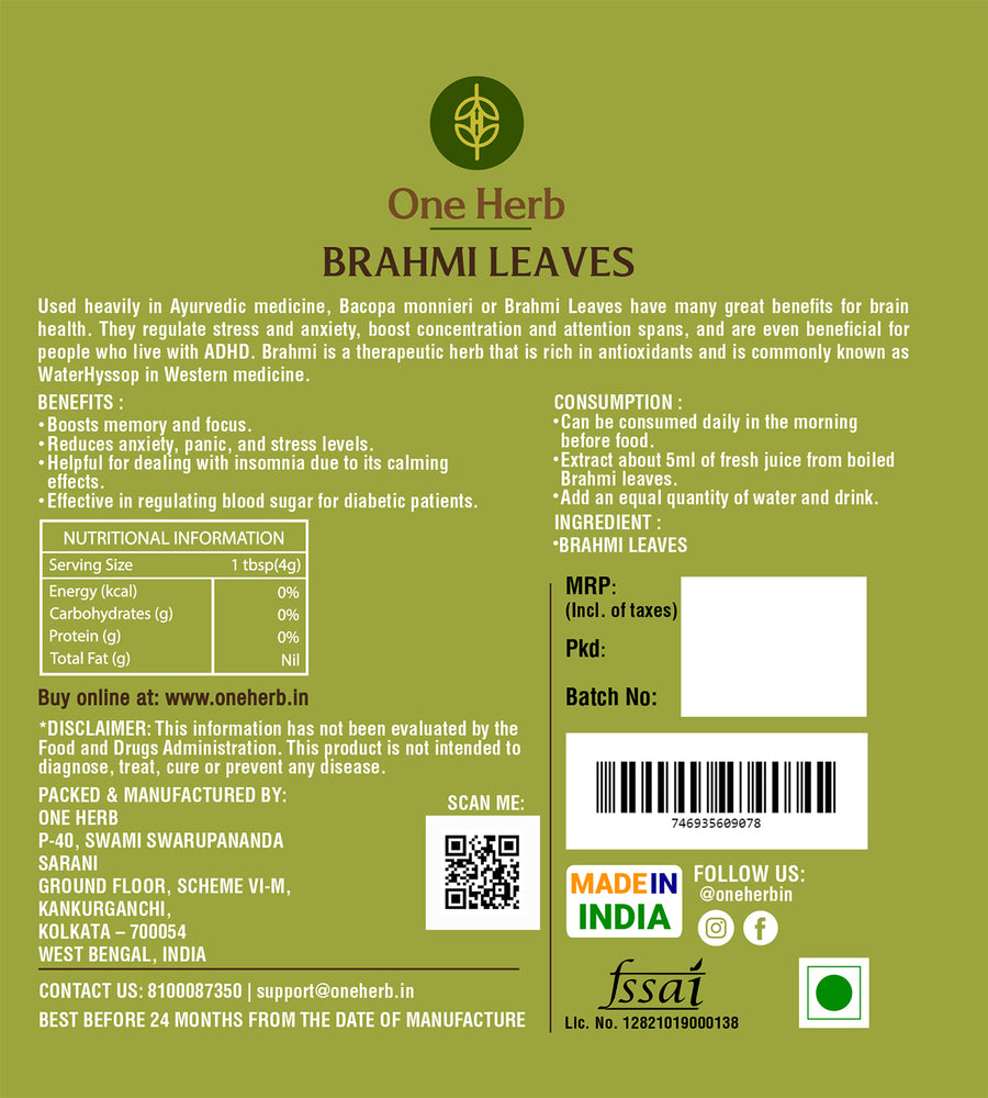 
                  
                    BRAHMI LEAVES
                  
                