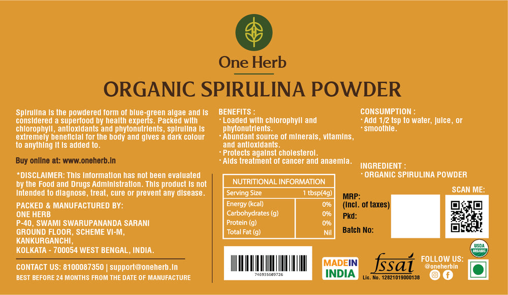 
                  
                    ORGANIC SPIRULINA POWDER
                  
                