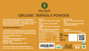 
                  
                    ORGANIC TRIPHALA POWDER
                  
                