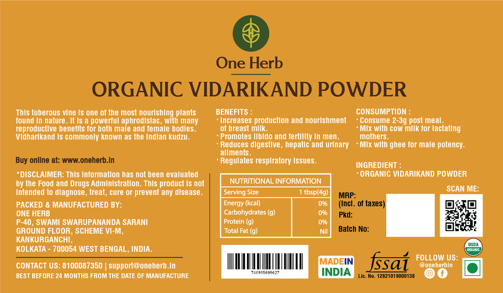 
                  
                    ORGANIC VIDARIKAND POWDER
                  
                